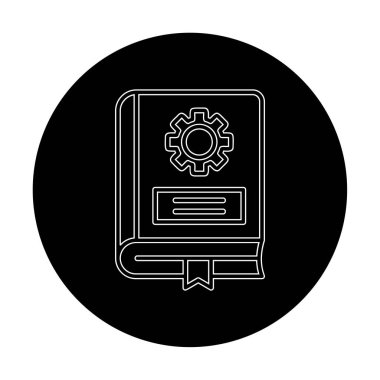 Mekanik kitap düz simgesi, vektör illüstrasyonu 