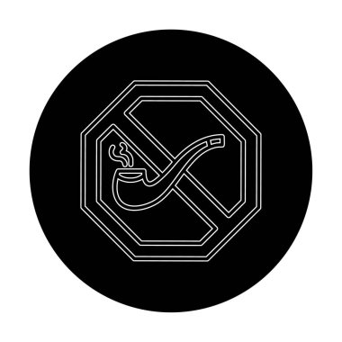 Basit Sigara İçilmez alanı simgesi, vektör illüstrasyonu