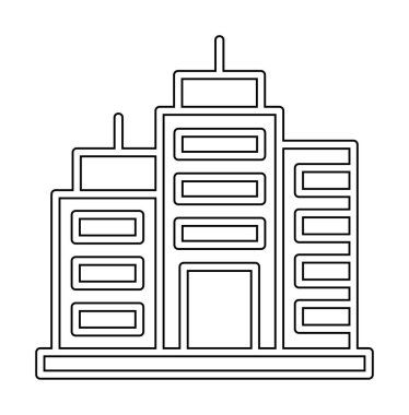 Şehir binası simgesi, vektör illüstrasyonu basit tasarım