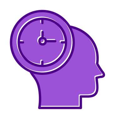 İnsan kafası ikonlu saat. vektör illüstrasyonu                          