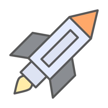 roket simgesi, vektör illüstrasyonu  