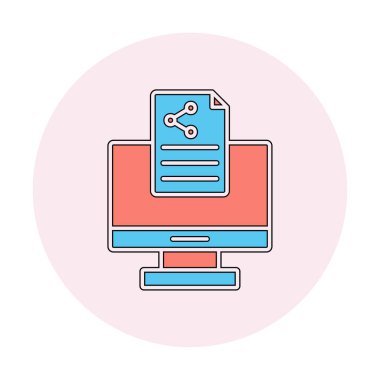 Simge vektör çizimi paylaşım dizaynlı bilgisayar