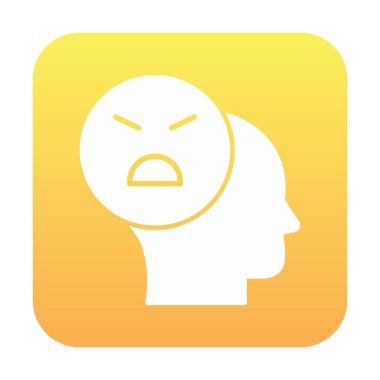 Kızgın avatar simgesi, vektör illüstrasyonu 