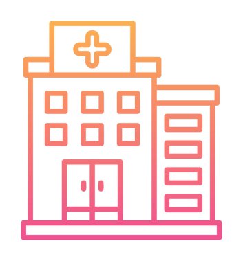 Hastane simgesi, vektör illüstrasyonu