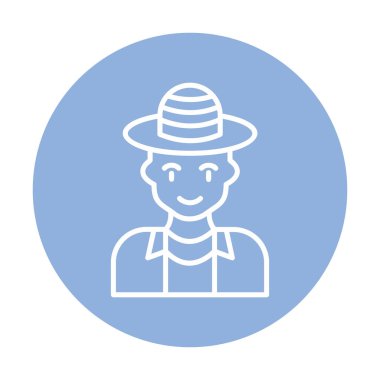 Turist şapkası simgesi, vektör illüstrasyonu 