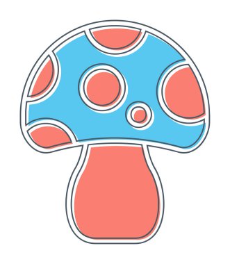 Mantar. Web simgesi basit illüstrasyon