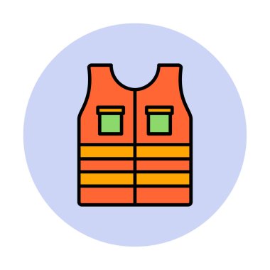 Güvenlik Ceketi Web simgesi, vektör illüstrasyonu