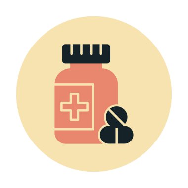 Tıbbi hap ikonu vektör illüstrasyonu. İlaçlar                               