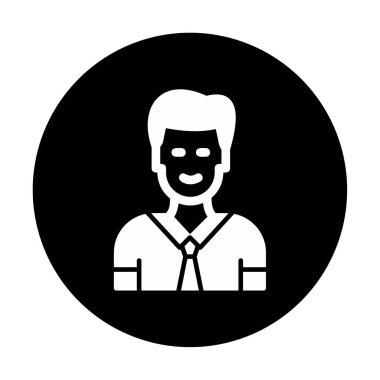 Yönetici satırı simgesi. Kravatlı adam. vektör çizimi tasarımı