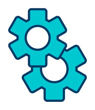 Gears'ı web simgesi, vektör çizim 