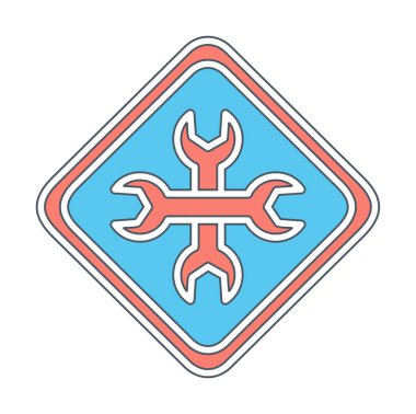 Yapı simgesi vektör illüstrasyonu. Bakımın vektör logosu                              