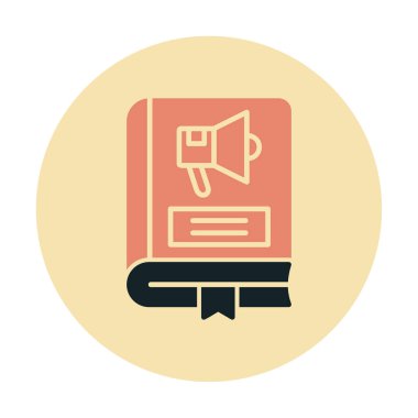 Pazarlama Kitabı simgesi, vektör illüstrasyonu