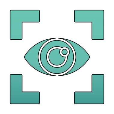 Vizyon düz simgesi, vektör çizim