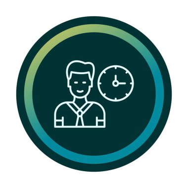 Çalışma Zamanı web simgesi vektör illüstrasyonu