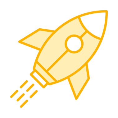 Girişim konsepti, roket simgesi, düz tasarım 