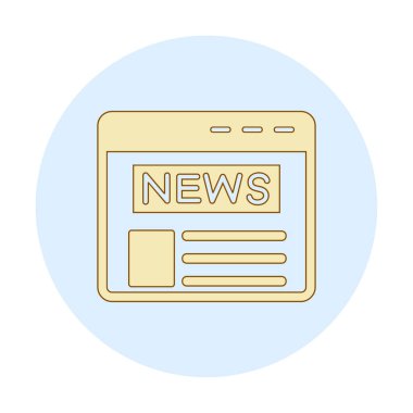 Haberler. Web simgesi basit illüstrasyon                               