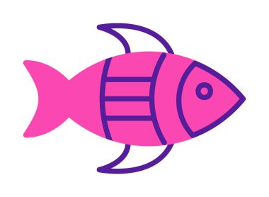 balık yassı simgesi, vektör illüstrasyonu