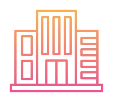 Otel binası ikon vektör illüstrasyonu                 