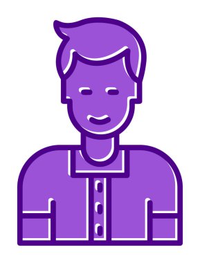 Avatar man simgesi, vektör illüstrasyonu  