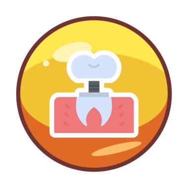 düz dişçilik implant simge vektörü