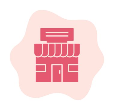 dükkan simgesi, vektör illüstrasyonu basit tasarım