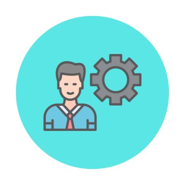 Yönetici satırı simgesi. Kravatlı adam. vektör çizimi tasarımı