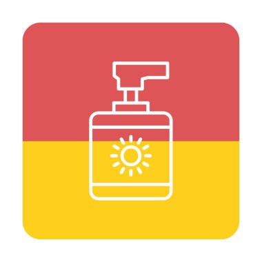 Güzellik ve moda ikonunun vektör çizimi. Güneş kremi                                     