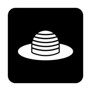 Güneş Şapkası simgesinin vektör illüstrasyonu 