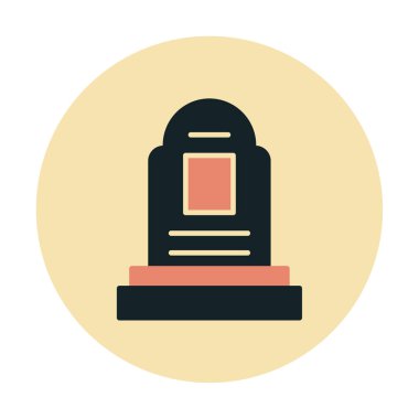 mezar taşı düz simgesi, vektör illüstrasyonu