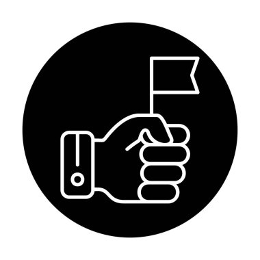 Bayrak tutan el, vektör