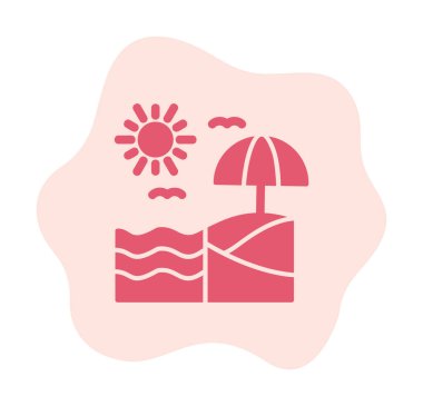 Yaz plaj ikonunun vektör illüstrasyonu 