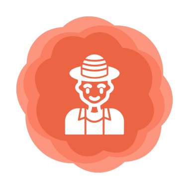 Turist şapkası simgesi, vektör illüstrasyonu 