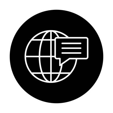 Dünya İletişim vektör simgesi modern illüstrasyon             