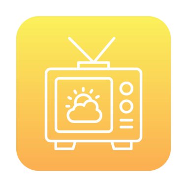 Hava sembollü TV simgesi, vektör illüstrasyonu basit tasarım