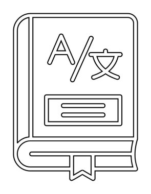 sözlük modern simgesinin vektör illüstrasyonu                               