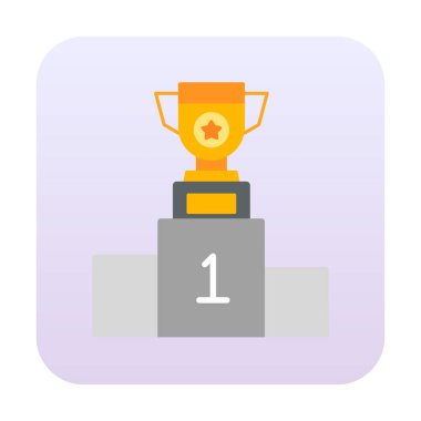 Kazanan podyum düz vektör simgesi. 