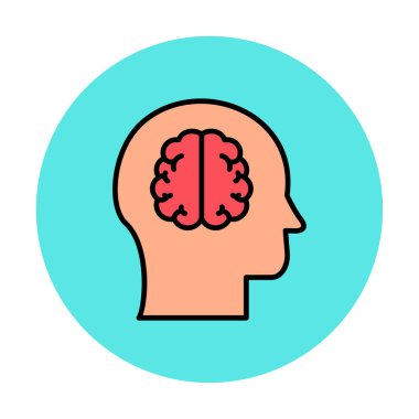 Moda Biçimli Beyin Simgesi İzole Arkaplan