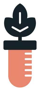 Test tüpü simgesine bitki, vektör illüstrasyonuName 