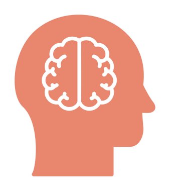 Moda Biçimli Beyin Simgesi İzole Arkaplan