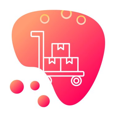 Taslak biçimli fabrika tramvay simgesi arkaplanda izole. 