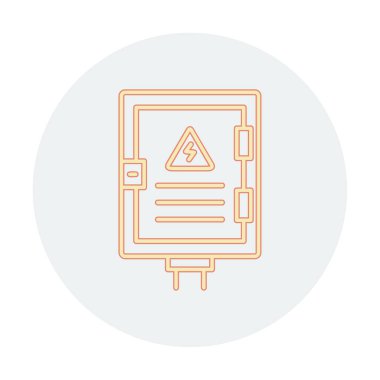 Elektrik Paneli düz simgesi, vektör illüstrasyonu                            