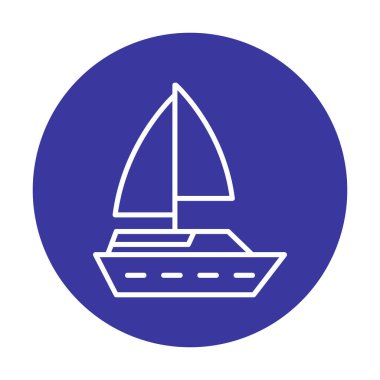 Basit tekne simgesi, vektör illüstrasyonu