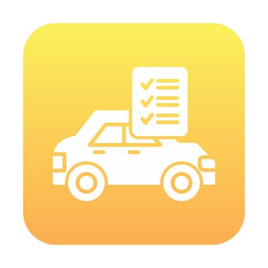 Araç kontrol listesi simgesi, araba bakım vektörü illüstrasyonu 