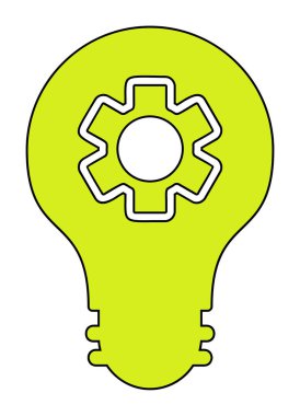 Simgesinin içinde dişliler olan ampul