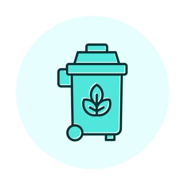 Eko çöp kutusu ikon vektör illüstrasyonu 