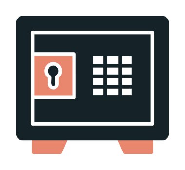 Güvenli kutu simgesi, vektör illüstrasyonu 