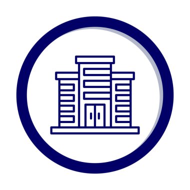 Şehir binası simgesi, vektör illüstrasyonu basit tasarım