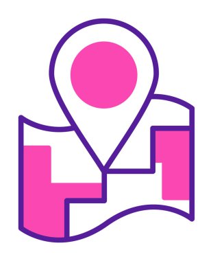 Konum iğnesi, vektör illüstrasyonlu harita simgesi