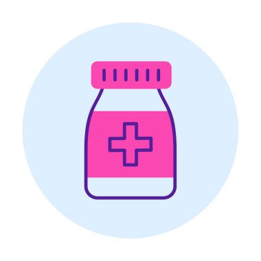 Düz tarzda ilaç şişesi simgesi 