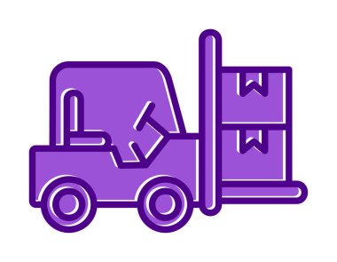 Basit Forklift simgesi, vektör illüstrasyonu